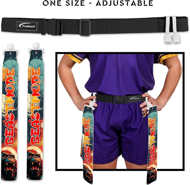 Trained Custom Flag Football Belt Set Includes 2 Pop Flag Football Flags and Belt | Durable Adult Flag Football Belts - Image 3
